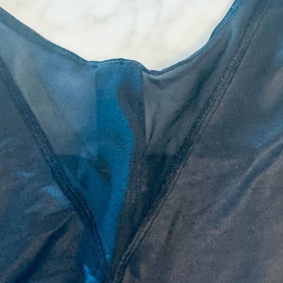 Silky Black Bodysuit – Size UK 16 / US 14 – Mesh Back, One-Time Wear - Picture 2 of 3